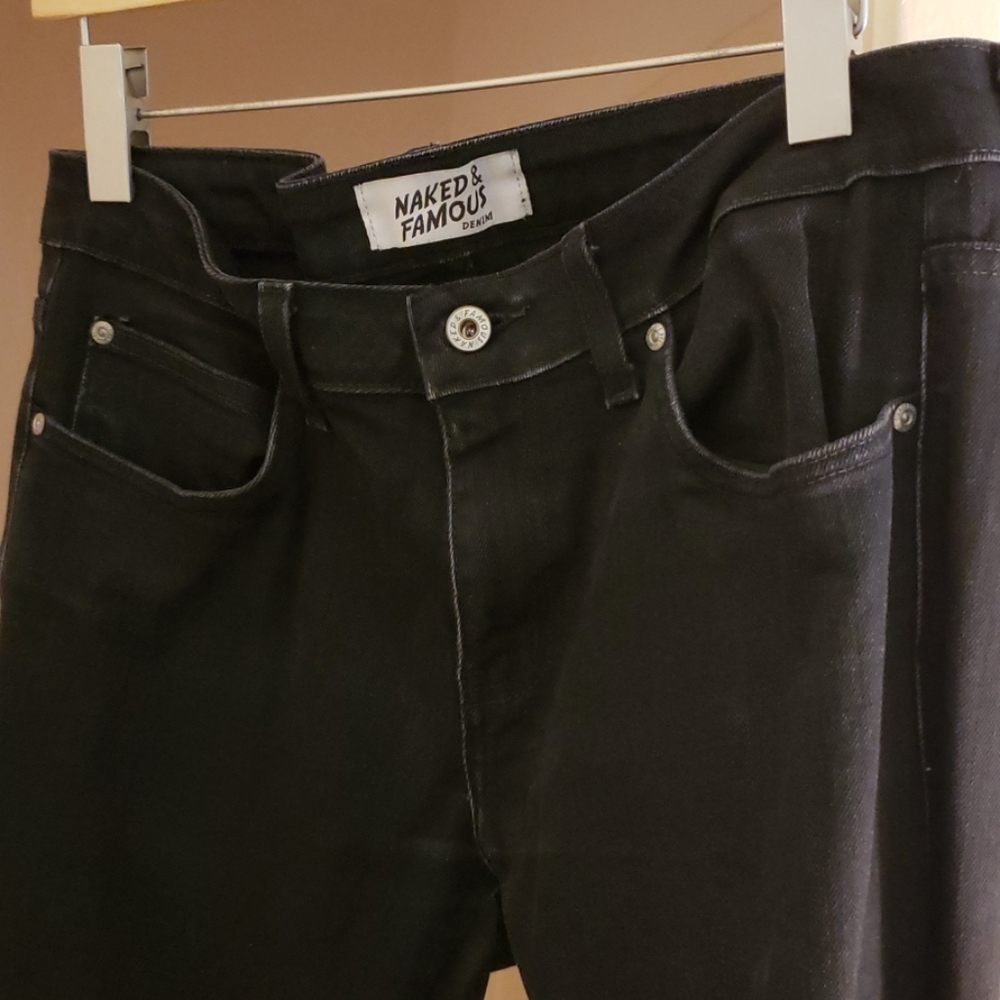 Mens black denim jeans